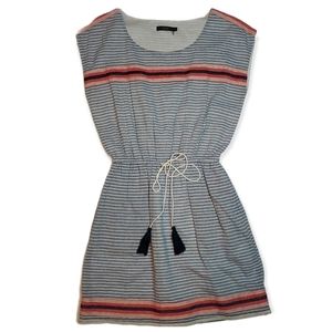 THML cap sleeve blue & white striped dress w/contrasting stripes, EUC, szS